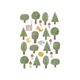 Paper Cut Forest Trees Fabric Wall Stickers. Removable & Reusable - thumbnail 2