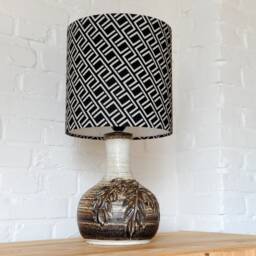Table Lamp Vintage Retro Ceramic Lamp Base By Axella With New Handmade Lampshade Cool Graphic Print - thumbnail 2