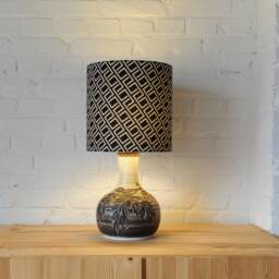 Table Lamp Vintage Retro Ceramic Lamp Base By Axella With New Handmade Lampshade Cool Graphic Print - thumbnail 3