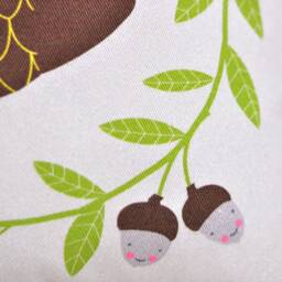 Decorative Throw Pillow For Kids Room With Owl in Brown, By Pinknounou - thumbnail 3