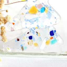 Nr. 7 Christmas Tree With Snow , Elegant Clear Glass Suncatcher Ornaments - Unique Murano - thumbnail 3
