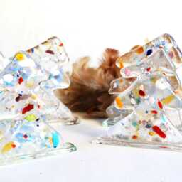 Nr. 7 Christmas Tree With Snow , Elegant Clear Glass Suncatcher Ornaments - Unique Murano - thumbnail 2