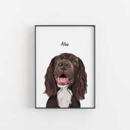Cocker Spaniel Art Print Hand-Drawn Dog With Glasses - thumbnail 2