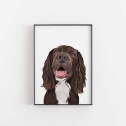 Cocker Spaniel Art Print Hand-Drawn Dog With Glasses - thumbnail 3