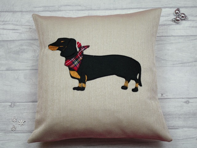 Dachshund Cushion, Sausage Dog Pillow, Lovers Gift, Motif, Pedigree Doxie - image 1