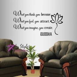 In-Style Decals Wall Vinyl Decal Home Decor Art Sticker Buddha Quote What You Think Become Feel Attract Yoga Zen Design 592 - thumbnail 1