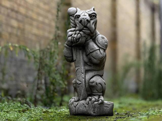 Medieval Gargoyle Warrior Statue Stone Gothic Protector Garden Guardian Sculpture Outdoor Decoration Fantasy Yard Accent Lover Gift - image 1