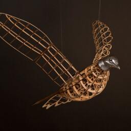 Passenger Pigeon Sculpture - Wood Cast Aluminum Model Airplane Style - thumbnail 3