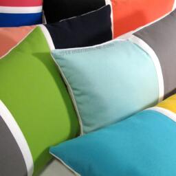 Black & Granite Gray Sunbrella?? Outdoor Pillow Cover in Modern Color Block, Accent Pillows For Pool/Patio, Sunbrella Cushions By Mazizmuse - thumbnail 3