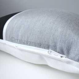 Black & Granite Gray Sunbrella?? Outdoor Pillow Cover in Modern Color Block, Accent Pillows For Pool/Patio, Sunbrella Cushions By Mazizmuse - thumbnail 2