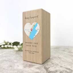 Personalised Heart Map Tea Light Holder - Valentine's Day, Engagement Gift - thumbnail 4