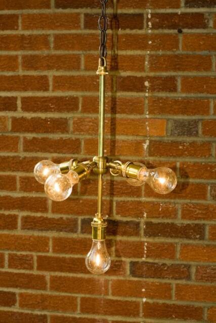 5 Light Brass Chandelier - image 1