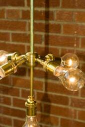 5 Light Brass Chandelier - thumbnail 4