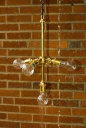 5 Light Brass Chandelier - thumbnail 2