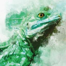 Chinese Water Dragon Lizard Portrait Styled Watercolor Art Poster Perfect Gift Home Decor - Premium Quality Animal Print A4 - A0 - thumbnail 2