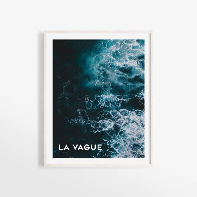 La Vague Art Print Minimalist Dark Blue Wave Photography - image 1