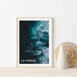 La Vague Art Print Minimalist Dark Blue Wave Photography - thumbnail 3