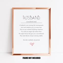 Husband Definition Art Print, Gift For Husband, Anniversary Best Husband Gift, Loving Birthday - thumbnail 1