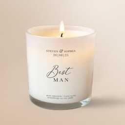 Personalised Man Soy Candle, Aromatherapy Wedding Favor - thumbnail 1