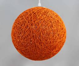 Orange Hemp Rope Pendant Light Spherical Global Lighting - thumbnail 1