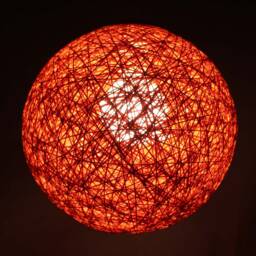 Orange Hemp Rope Pendant Light Spherical Global Lighting - thumbnail 2
