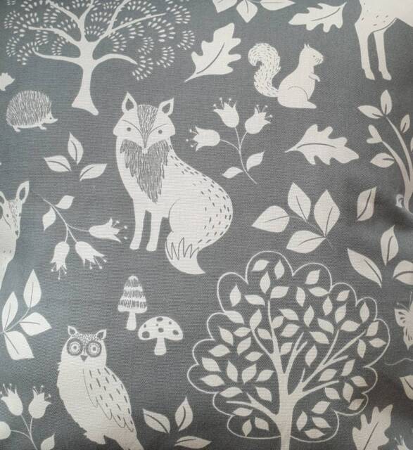 Woodland Grey Cotton Cushion Cover/Pillow 50cm X - image 1