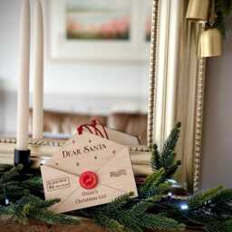 Personalised Santa Letter Christmas List Holder Tree Decoration Present Fireplace - thumbnail 3
