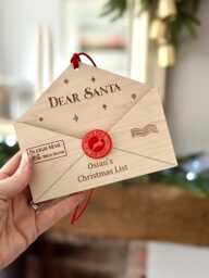 Personalised Santa Letter Christmas List Holder Tree Decoration Present Fireplace - thumbnail 1