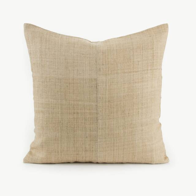 Handwoven Hmong Hemp Pillow Cover - Rustic Undyed Throw Cushion - image 1