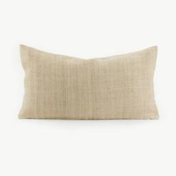 Handwoven Hmong Hemp Pillow Cover - Rustic Undyed Throw Cushion - thumbnail 3