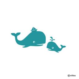 Children Wall Tattoo Whales Illustration Kids Stickers Nursery Tattoos Whale Animals Decals Baby Room Decor Diy - thumbnail 1
