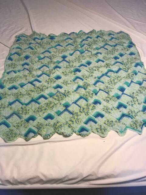 Mitered Tunisian Baby Blanket/Afghan - image 1