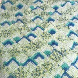 Mitered Tunisian Baby Blanket/Afghan - thumbnail 2
