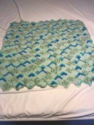 Mitered Tunisian Baby Blanket/Afghan - thumbnail 1