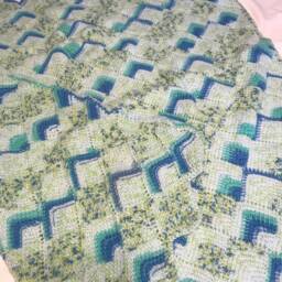 Mitered Tunisian Baby Blanket/Afghan - thumbnail 3