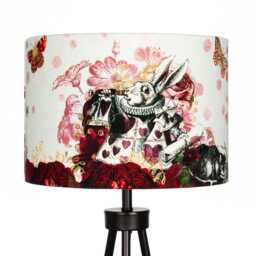 Lampshade Alice in Wonderland Burgundy Red Velvet - Drum Lamp Shade 25cm 30cm 35cm 40cm 45cm Table Lamp Shade, Ceiling Shade, Pendant - thumbnail 3