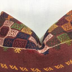 Vintage Turkish Kilim Lumbar Pillow Cover, Ethnic Woven Cushion - 16x24 - thumbnail 2