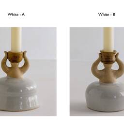Female Shaped Ceramic Candlestick Holder White/Hand Thrown Japanese Studio Pottery /Figurative Clay Art Japandi - thumbnail 3