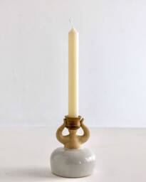 Female Shaped Ceramic Candlestick Holder White/Hand Thrown Japanese Studio Pottery /Figurative Clay Art Japandi - thumbnail 1