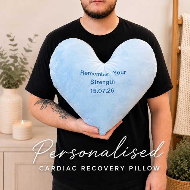 Personalised Heart Surgery Pillow Cardiac Recovery Cushion Cough Post-Op Fleece Sternum - image 1