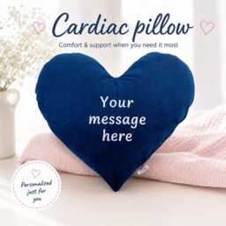 Personalised Heart Surgery Pillow Cardiac Recovery Cushion Cough Post-Op Fleece Sternum - thumbnail 2