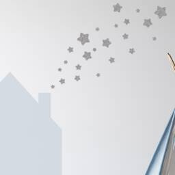 Silver Glitter Star Wall Decals - Set Of 22 Stickers