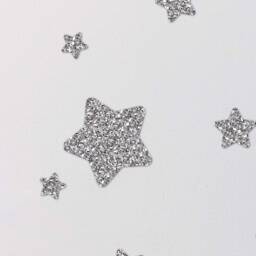 Silver Glitter Star Wall Decals - Set Of 22 Stickers - thumbnail 3