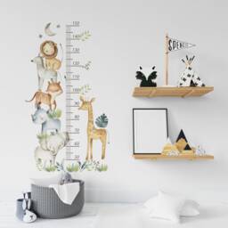 Safari Animals Growth Chart Wall Decals Jungle Nursery Decor - thumbnail 2