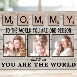 Mothers Day Gift From Daughter, Son, Wood Signs Day, Mum Kids, Custom Photo Frame Bespoke Mummy - thumbnail 2