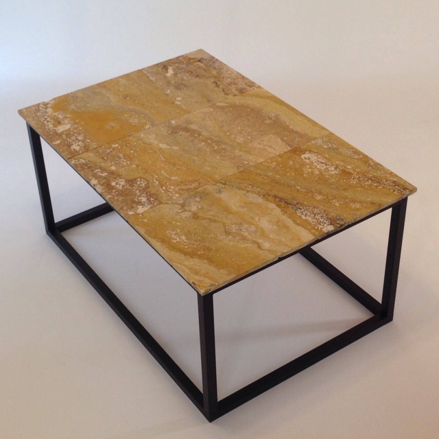 Travertine Stone Coffee Table, End Rustic Decor Marble, Bespoke, Urban, Knoechel, Handmade, Decorative, Rectangular - image 1