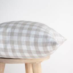 Custom Plaid Gingham Style Linen Pillow Cover With Hidden Zipper - Pure Home Decor - thumbnail 3