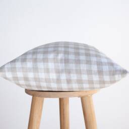 Custom Plaid Gingham Style Linen Pillow Cover With Hidden Zipper - Pure Home Decor - thumbnail 2