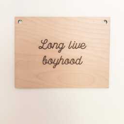 Long Live Boyhood Wooden Wall Banner, Big Boy Room Nursery Decor, Playroom Sign, Minimal Decor For Boys Room, Art - thumbnail 3