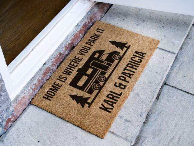 Personalized Camping Doormat - Custom Rv Door Mat Coir Welcome For A Campsite Gift - image 1
